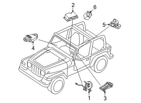 2009 Jeep Wrangler Air Bag Components OCCUPANT Restraint Module Diagram for 68030604AC