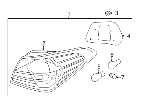 2014 Kia Forte Koup Bulbs Lens & Housing-Rear Combination Outside Diagram for 92410A7230