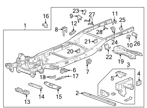 Frame & Components Axle Beam Bolt Diagram for 11609610