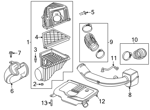 2020 Chevrolet Blazer Air Intake Intake Duct Diagram for 84726808