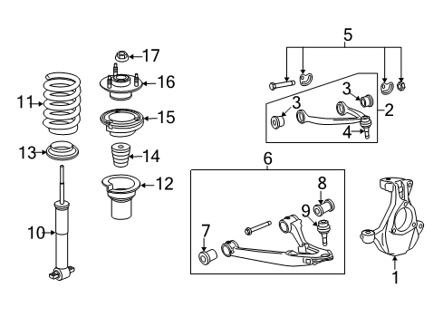 2010 Chevrolet Silverado 1500 Front Suspension Components, Lower Control Arm, Upper Control Arm, Stabilizer Bar Spring Diagram for 25871196