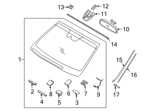 2019 Hyundai Santa Fe XL Lane Departure Warning Mirror Assembly-Rear View Inside Diagram for 851012V200