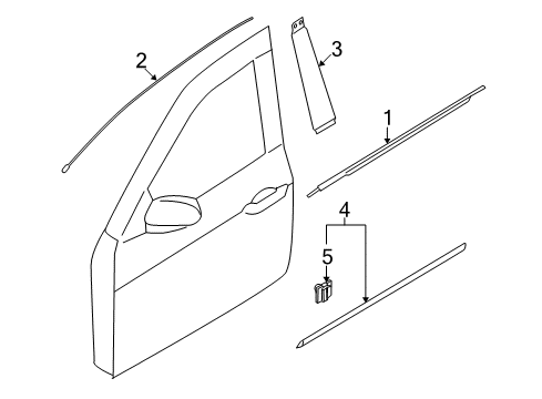 2016 Kia K900 Exterior Trim - Front Door MOULDING Assembly-Waist Line Diagram for 877113T000