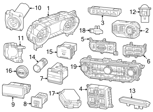 Cluster & Switches, Instrument Panel Connector-Media Hub Diagram for 68505684AA