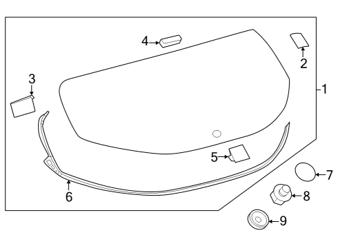 Glass - Lift Gate Window Trim Spacer Diagram for 6278560030