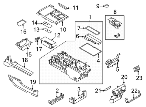 Front Console MAT Diagram for ML3Z15045G34DB