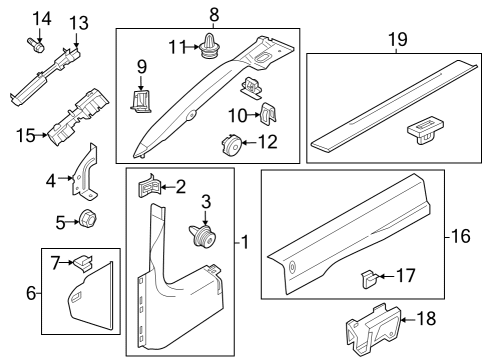 Interior Trim - Pillars Bracket Diagram for FR3Z6302732A