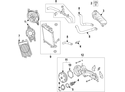 Cooling System, Radiator, Water Pump, Cooling Fan Fan Module Diagram for 84910712