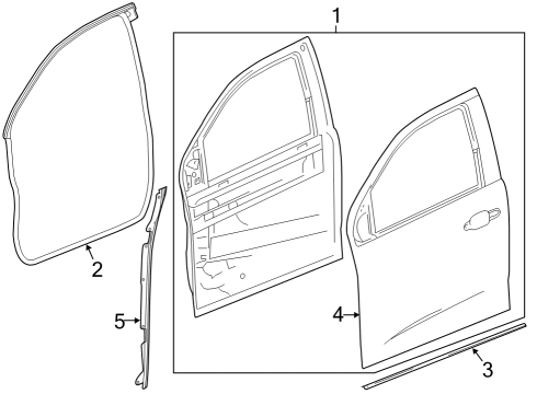 2016 Chevrolet Colorado Front Door Lower Seal Diagram for 94777466