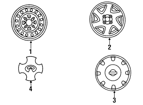 1991 Infiniti G20 Wheels, Covers & Trim Ornament-Disc Wheel Diagram for 4034263J00