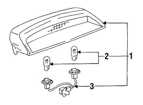 1992 Lexus ES300 High Mount Lamps Lamp Assy, Center Stop Diagram for 815703303022