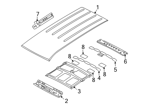 2007 Kia Sedona Roof & Components Pad-ANTIVIBRATION Diagram for 841761F000