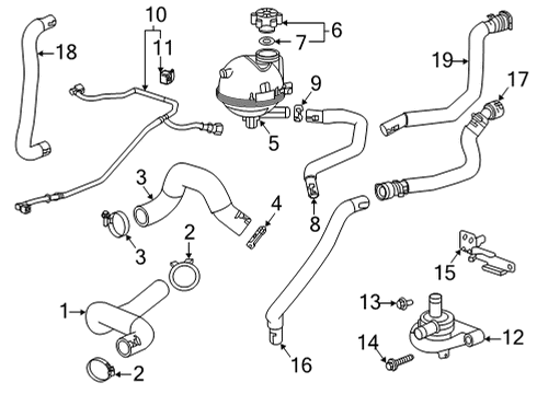 2021 Buick Encore GX Radiator & Components Reservoir Hose Diagram for 42732066