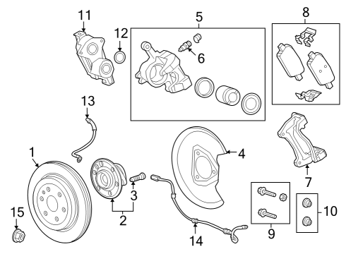 Rear Brakes Caliper Mount Bolt Diagram for 13579698