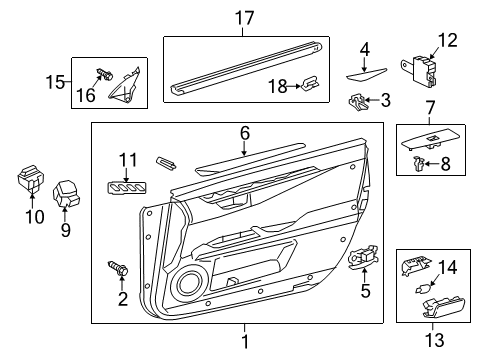 2016 Lexus ES300h Interior Trim - Front Door Outer Computer Assembly Diagram for 8943006010