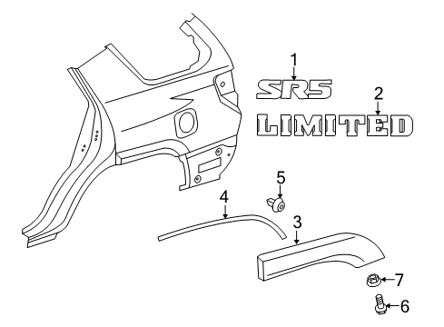 2017 Toyota 4Runner Exterior Trim - Quarter Panel Flare Diagram for 7565335901