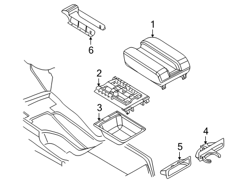 1999 BMW 528i Console Rear Can Holder Diagram for 51168184520