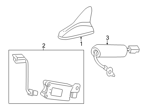 2011 Hyundai Equus Antenna & Radio Combination Antenna Assembly Diagram for 965553N500AF