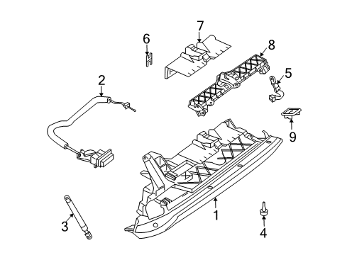 2004 BMW 745Li Glove Box Hinge, Glove Box Diagram for 51431945178