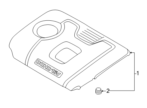 Engine Appearance Cover COVER ASSY-ENGINE Diagram for 292402E062