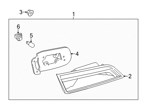 2014 Toyota Camry Backup Lamps Lens & Housing Gasket Diagram for 8158406380
