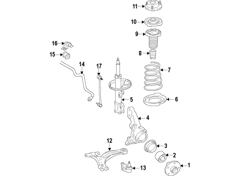 2014 Lexus RX350 Front Suspension Components, Lower Control Arm, Ride Control, Stabilizer Bar Spring, Front Coil, LH Diagram for 481320E010