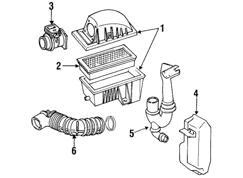 1995 Ford Escort Air Intake Air Outlet Duct Diagram for F4CZ9B659B