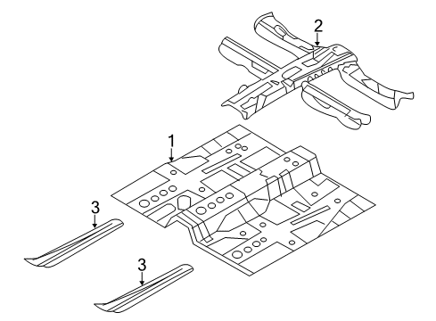 2012 Kia Optima Pillars, Rocker & Floor - Floor & Rails Reinforcement Assembly-C Diagram for 651302T000
