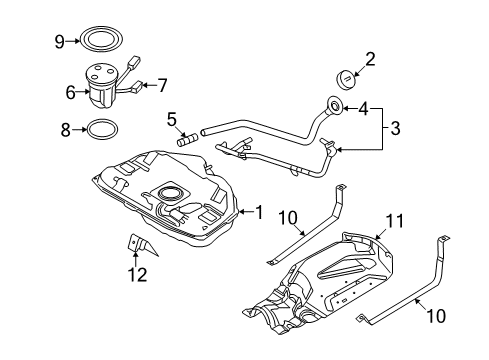 2009 Mercury Milan Fuel Supply Lower Pipe Diagram for 7E5Z9B178C