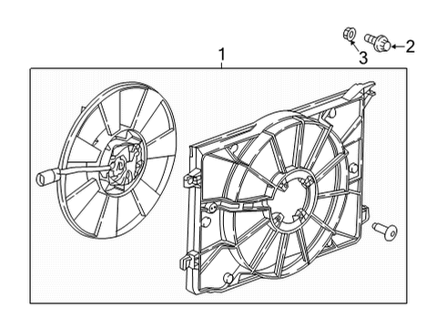 2022 Chevrolet Bolt EUV Cooling System - Traction Motor Component Fan Assembly Nut Diagram for 42465912