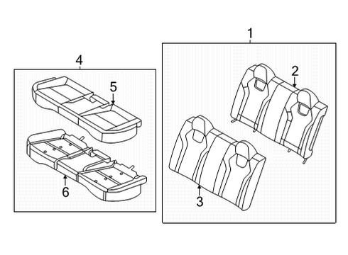 Rear Seat Components Pad Assembly-Rear Seat Cushion Diagram for 89151AB010