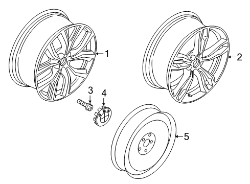 2020 BMW X1 Wheels Disc Wheel, Light Alloy, Orbitgrey Diagram for 36107849120