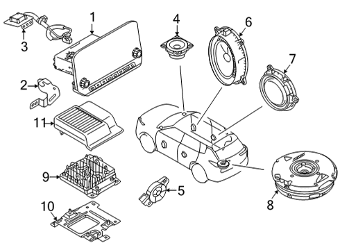 2021 Nissan Rogue Sound System Speaker Unit Diagram for 281526CA0A