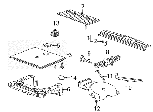 2014 Chevrolet Equinox Interior Trim - Rear Body Jack Diagram for 23174008