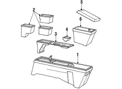 1984 Pontiac 6000 Center Console Compartment-Front Floor Console Diagram for 10019276
