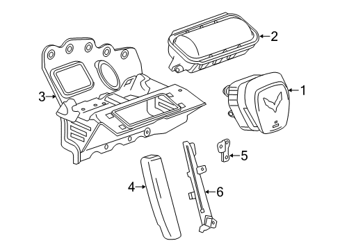 2016 Chevrolet Corvette Air Bag Components Side Sensor Diagram for 13590847
