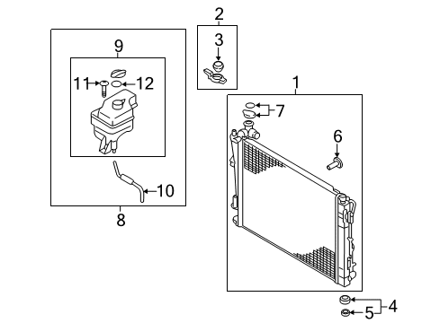 2017 Hyundai Azera Radiator & Components Bracket Assembly-Radiator Mounting, Upper Diagram for 253333V000
