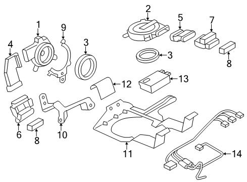 2016 Infiniti QX80 Passenger Seat Components Hook Male Diagram for 876941LD7A