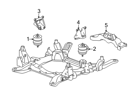 2005 Cadillac SRX Engine & Trans Mounting Bracket-Engine Mount Diagram for 10360743