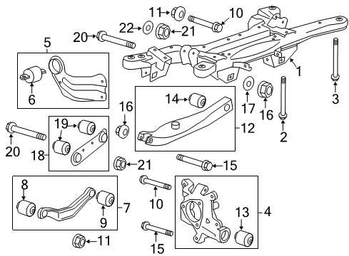 2008 Jaguar XK Rear Suspension Components, Lower Control Arm, Upper Control Arm, Ride Control, Stabilizer Bar Link Rod Bolt Diagram for 11561300