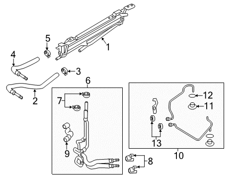 2018 Ford Police Interceptor Sedan Trans Oil Cooler Transmission Cooler Diagram for DG1Z7A095D