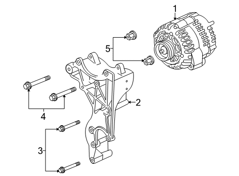 2007 GMC Yukon XL 2500 Alternator Bracket Bolt Diagram for 11516744