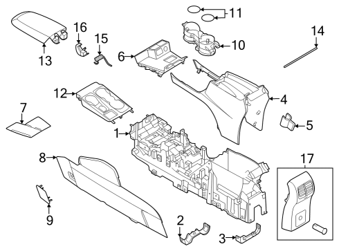 Center Console SUPPORT Diagram for M1PZ78045D72BA