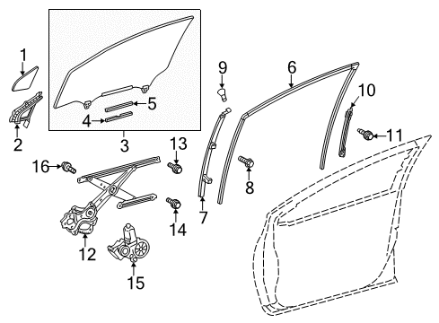 2018 Toyota Prius C Front Door Regulator Bolt Diagram for 9008014057