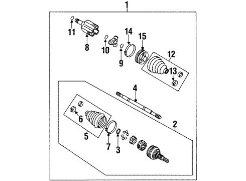2004 Oldsmobile Silhouette Drive Axles - Front Axle Assembly Retainer Ring Diagram for 24205145