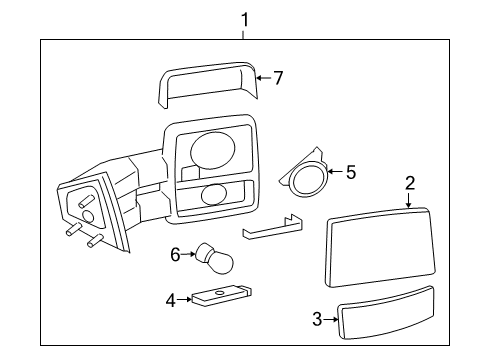 2008 Ford F-150 Mirrors Mirror Assembly Diagram for 7L3Z17683CB