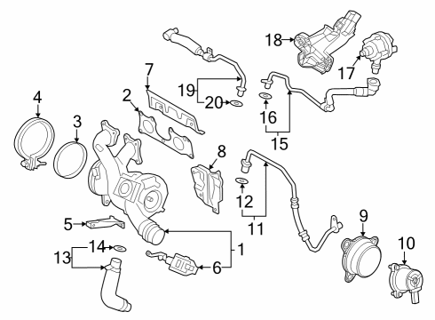 Turbocharger & Components HEAT SHIELD, TURBOCHARGER, U Diagram for 11658489599