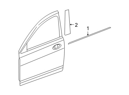 2010 Dodge Avenger Exterior Trim - Front Door Molding-Front Door Diagram for XV16TZZAA