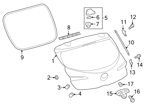 2020 Toyota Corolla Lift Gate Lift Gate Diagram for 6700512F60