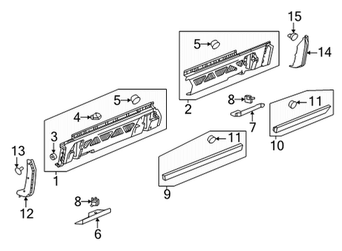 Exterior Trim - Pillars Rocker Molding Clip Diagram for 11547211